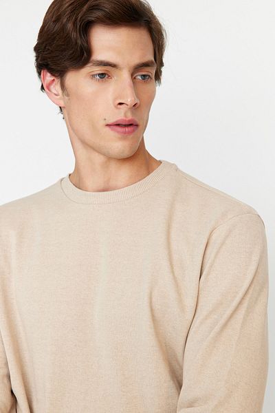Trendyol Collection Beige Fleece Cut SWeatshirt - Regular Fit TMNAW21sw1208