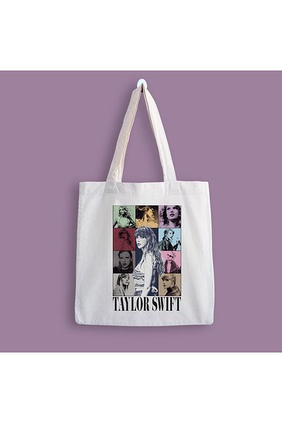 designedfy Geantă din pânză cu imprimeu colaj Taylor Swift