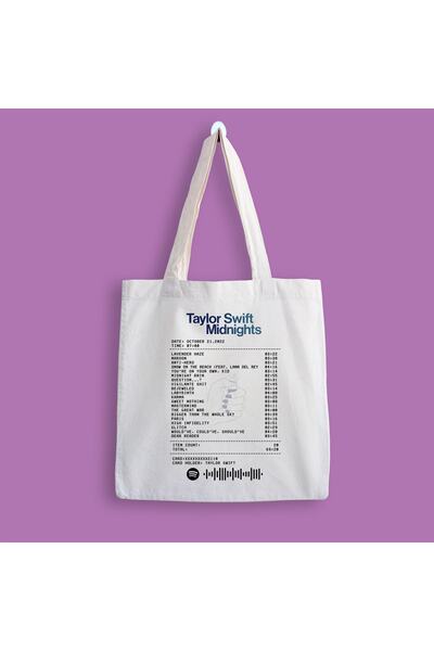 designedfy Taylor Swift Midnights Album Receipt Printed Cloth Bag