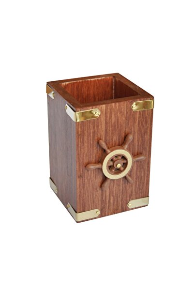 Goldsea Marine Somay Store Ahşap Kalemlik Figürlü 7x7x10.5cm