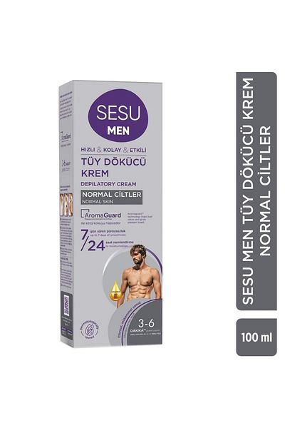 Sesu Men's Cream Color Hair Remover - Normal Skin 100 ml