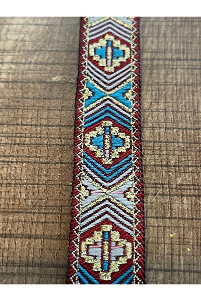 Gönülden Tasarım 2 cm Width Ethnic Bohemian Patterned Glitter Embroidered Dec...