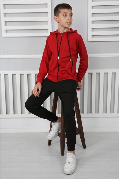 Nural -8-10-12-14-16 Years Zippered Diving Fabric Tracksuit Set