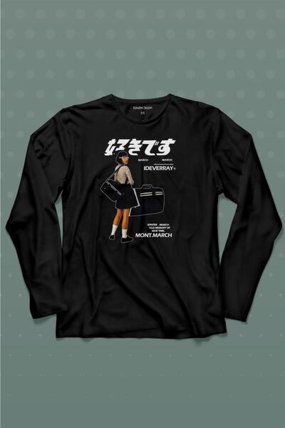Kendim Seçtim Hip Hop Harajuku Kanji Japanska devojka Japanka Majica dugih ru...