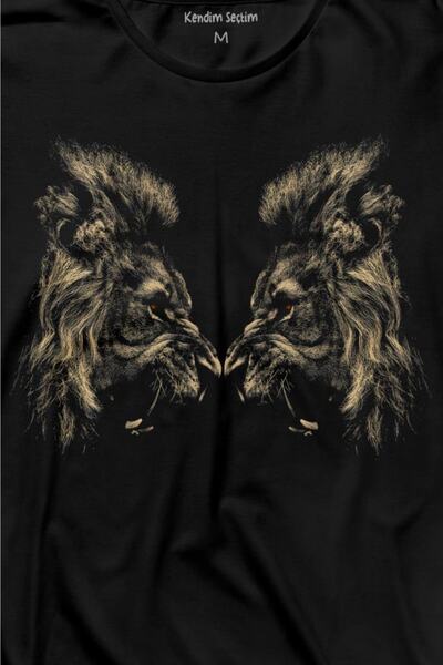 Kendim Seçtim Tricou cu mânecă lungă Mutual Roaring Lion Heads Lion Head Tricou imprimat
