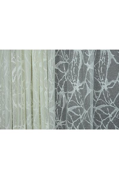 AKÇA TEKSTİL Marble Model Cream Color Single Wing Ready-made Planted Pleated Background Curtain 300*260 Cm