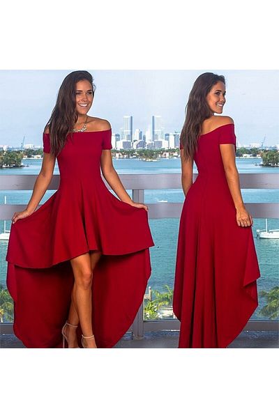 Styling Park Asymmetric Cut Train Dress
