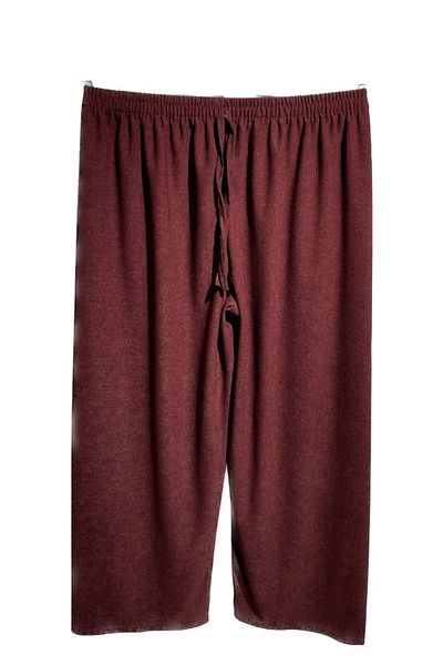FATELLA Women's Mother Elastic Waist Standard Normal Size Comfortable Pattern Combed Cotton Trousers