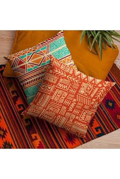 ALAMODECOR Set decorativ de 2 huse pentru perne | Set de cu imprimeu huse pentru perne