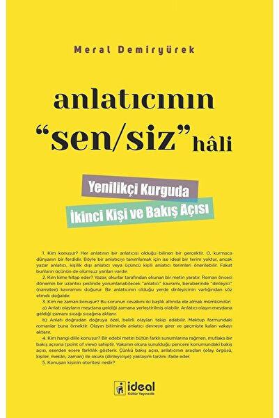 İdeal Kültür Yayıncılık Anlatıcının Sen/Siz Hali Meral Demiryürek Kitabı 208 ...