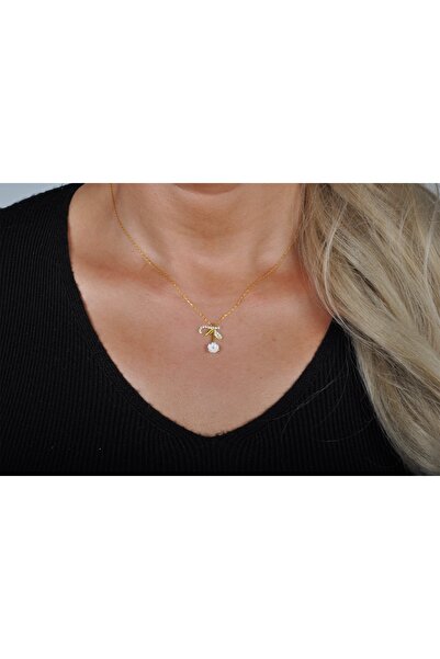 EZİLA SİLVER Manolya Çiçekli Gümüş Harfli Kolye [ T ]