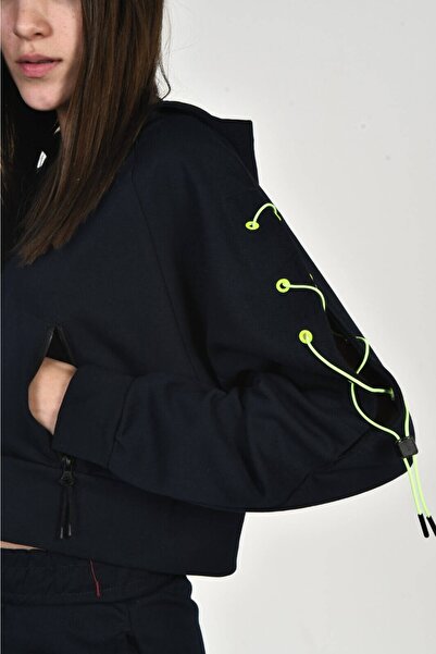 DAVID&GERENZO Σετ με κουκούλα με φερμουάρ με λεπτομέρεια μπλε Navy Cross Lace