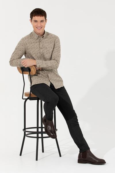 Pierre Cardin Erkek Bej Gömlek