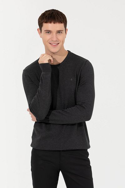 Pierre Cardin Men's Anthracite Melange Sweater