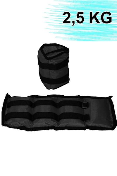 Jet 2,5 Kg X 2 buc Set de greutăți pentru mâini și picioare Saci de nisip 2,5 kg Greutate pentru întărirea încheieturii mușchilor 1 pereche Negru