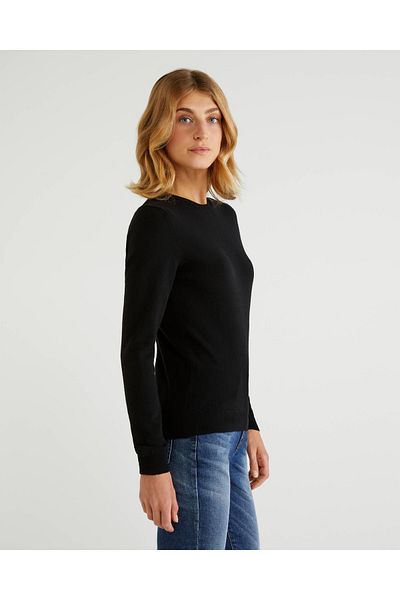United Colors of Benetton Pulover Merino cu gât crew