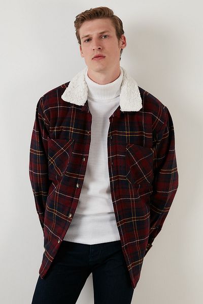 Buratti Βαμβακερό καρό Regular Fit Winter Lumberjack Jacket Ανδρικό παλτό 606343717