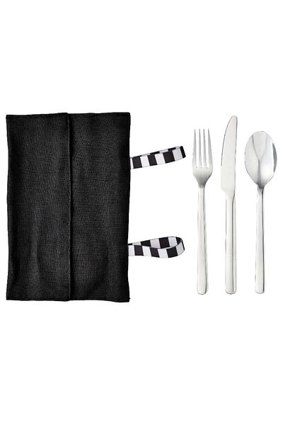 IKEA Fınskuren Stainless Steel-black Travel Cutlery Set