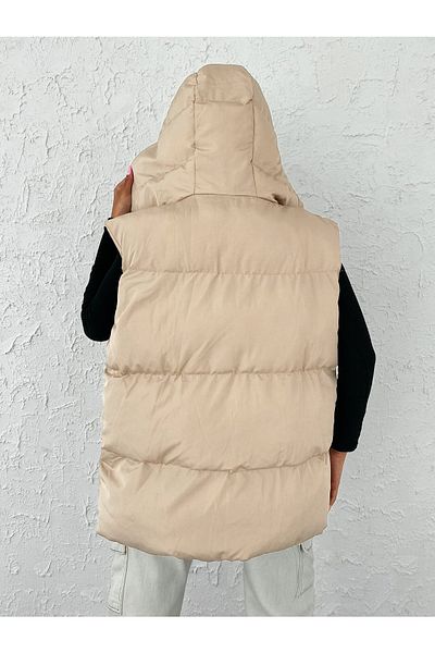 Bianco Lucci Vest - Beige - Puffer