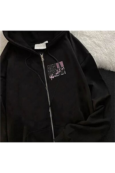 DENİKK Аніме Лос-Анджелес Дівчача унісекс куртка на блискавці з капюшоном