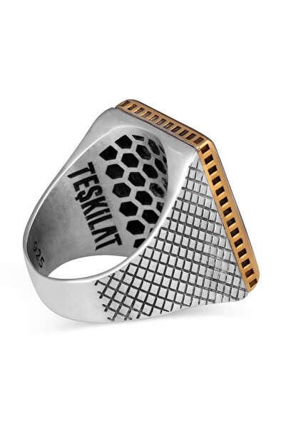 Anı Yüzük Erkek Lisanslı Teşkilat Dizi Yüzüğü 925 Ayar Gümüş Ay Yıldızlı Tasarım Yüzük Kırmızı Lüks Model