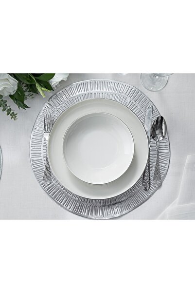 English Home Torino Porselen Çukur Tabak 19 Cm Silver