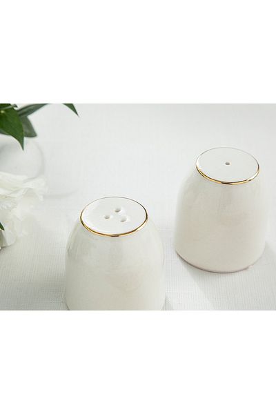 English Home Torino Porcelain Salt and Pepper Shakers 5.5x5 Cm Gold