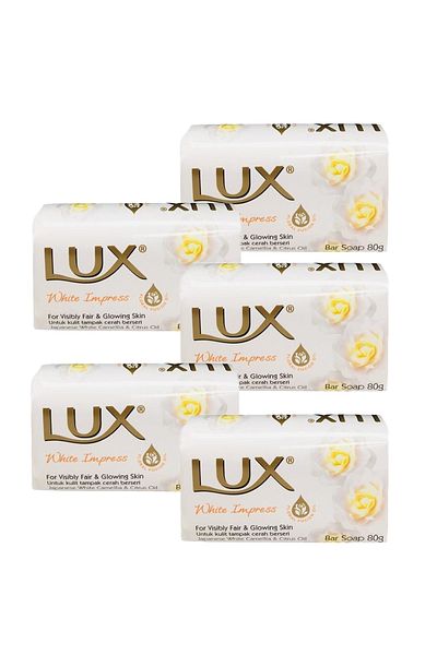 LUX 5 pcsLuxury Soap White 80 GrWhite Impress