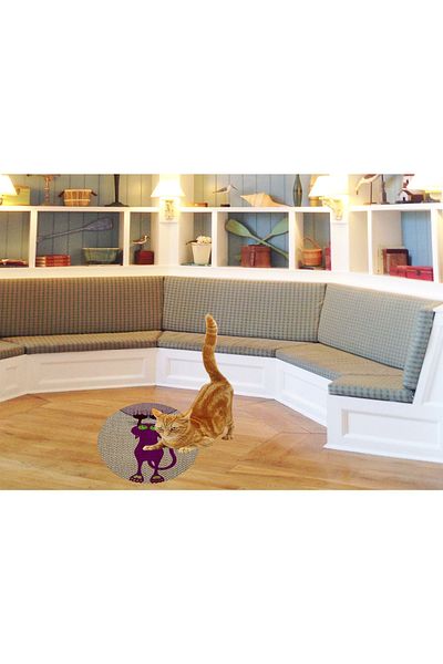 Glipet Patterned Double Sided Cat Scratching Mat Round 36x36 cm