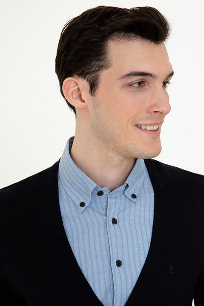 Pierre Cardin Ανδρικό πλεκτό Navy Blue Cardigan Basic