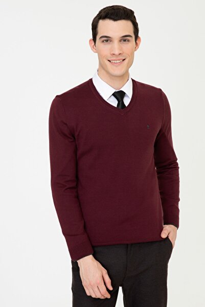 Pierre Cardin Erkek Bordo Kazak