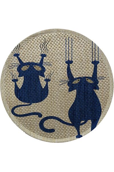 Glipet Patterned Double Sided Cat Scratching Mat Round 36*36 Cm