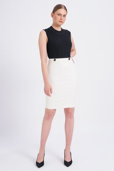 Balizza Blz-el Işi Boncuk Detaylı Diz Üstü Etek