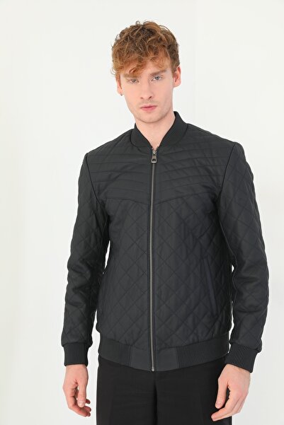 ZanDeri Men's Embroidered Leather Coat