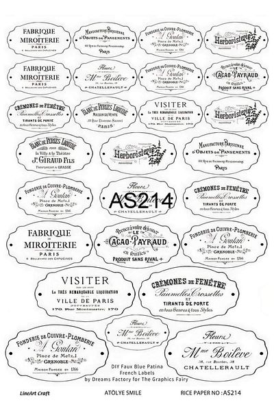 LİNEART Brass Decopage Paper La-as214