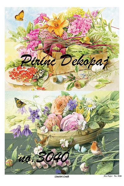 LİNEART Brass Decopage Paper La 3040