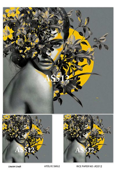 LİNEART Brass Decopage Paper La As512