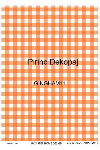 LİNEART Brass Decopage Paper La-gingham11