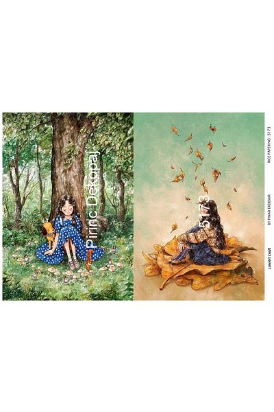 LİNEART Brass Decopage Paper La-5173