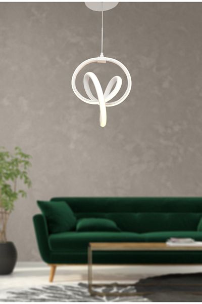 TT AYDINLATMA Stilla Tt317-by Matte White LED Chandelier - Yellow Light