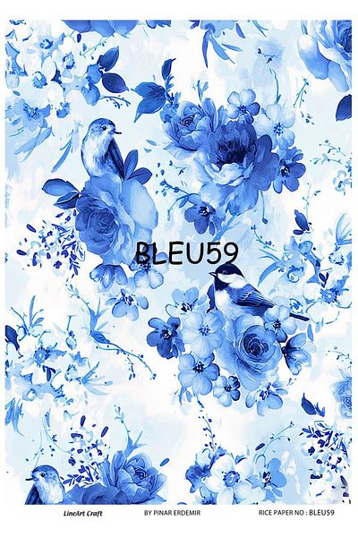 LİNEART Brass Decopage Paper La Blue59