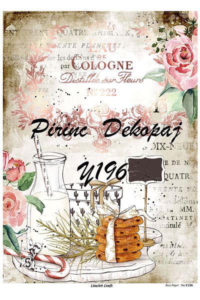 LİNEART Brass Decopage Paper La-y196