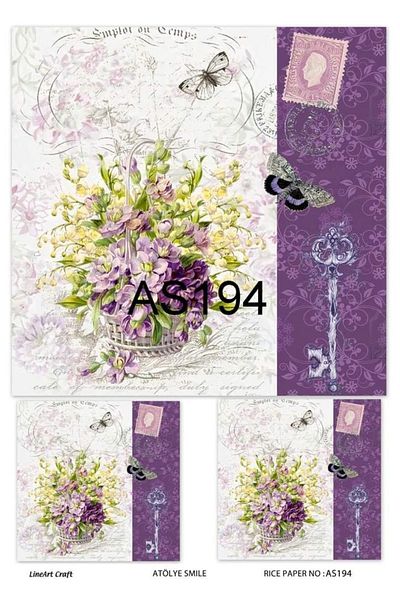 LİNEART Brass Decopage Paper La As194