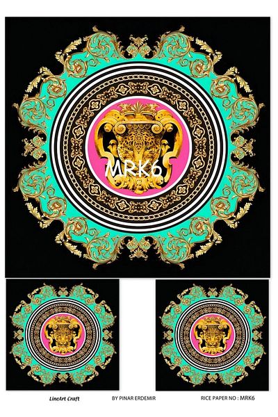 LİNEART Brass Decopage Paper La-mrk6
