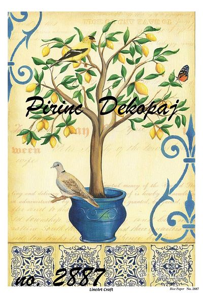 LİNEART Brass Decopage Paper La-2887