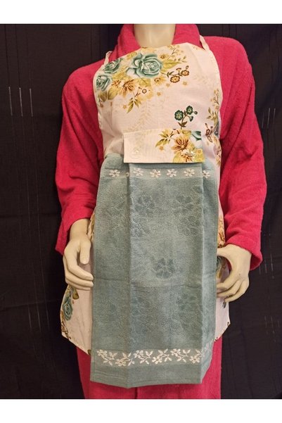 ŞENER HOME Kitchen Apron with Towel - Mint