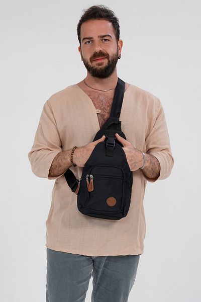 YOGII Αθλητική τσάντα Hamburg Model Cross Shoulder And Chest Μαύρο Χρώμα Ποιότητας