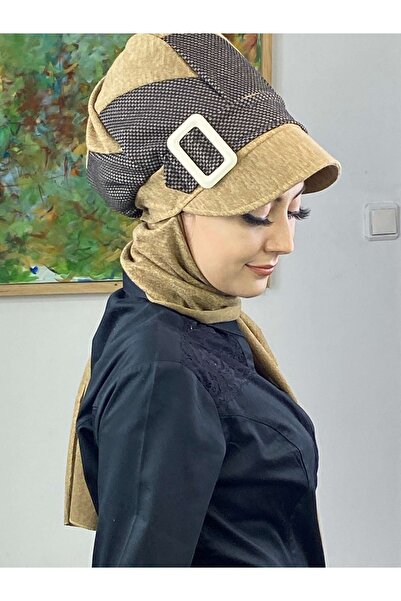 BUTİKAMBAR Wheel of Fortune Crown Color Knitwear Plaid Hijab Scarf Hat