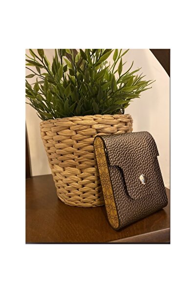 Letbil Reklam Cüzdan (koyu Bakır Rengi - Ahşap Yanaklı, Motifli, Koruma Boyalı)