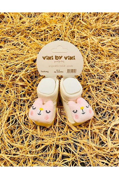 Cucuna Baby Girl White Pink Cute Rabbit Rattle Socks 0-6 Months